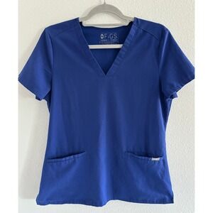 Figs Casma Technical Collection Top Womens Small Blue Pocket Medical Nursing